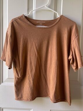 Caution To The Wind Short Sleeve Tee in Rust Brown